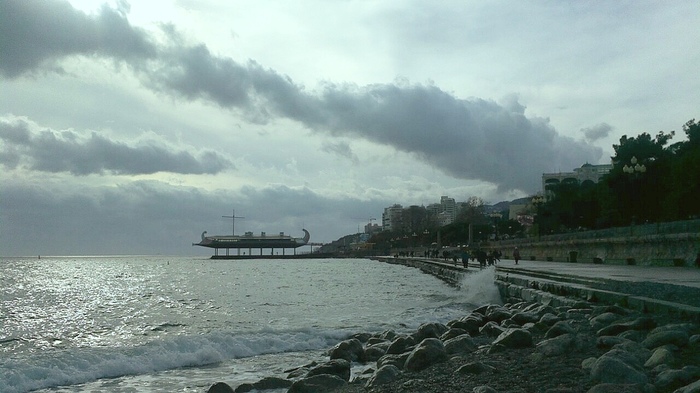 Зимняя Ялта / Крым Ялта, Крым, Море, Черное море, Зима, Длиннопост, Фотография