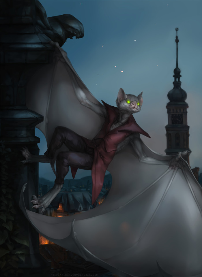 Night watch , Furry Art, Furry Bat, Kuroi-kisin