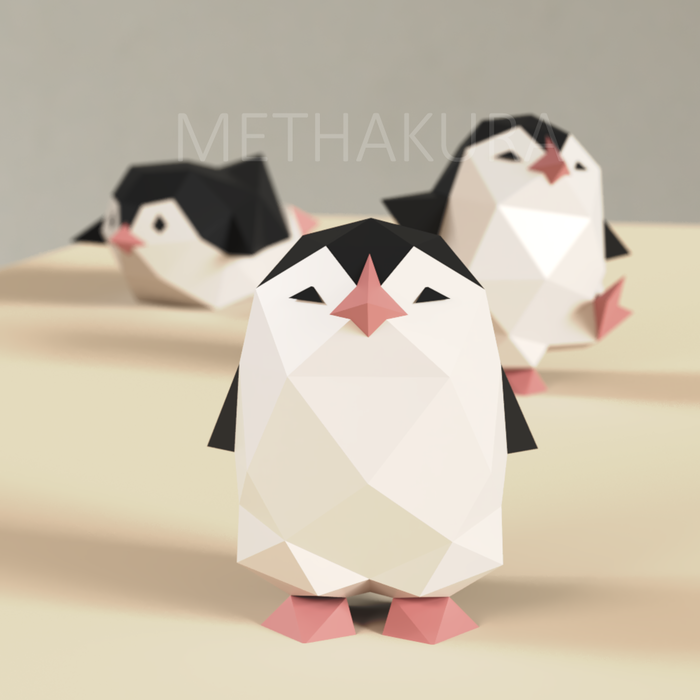Новогодние пингвины Бумага, Пингвины, Methakura, Изделия из бумаги, Птицы, Длиннопост