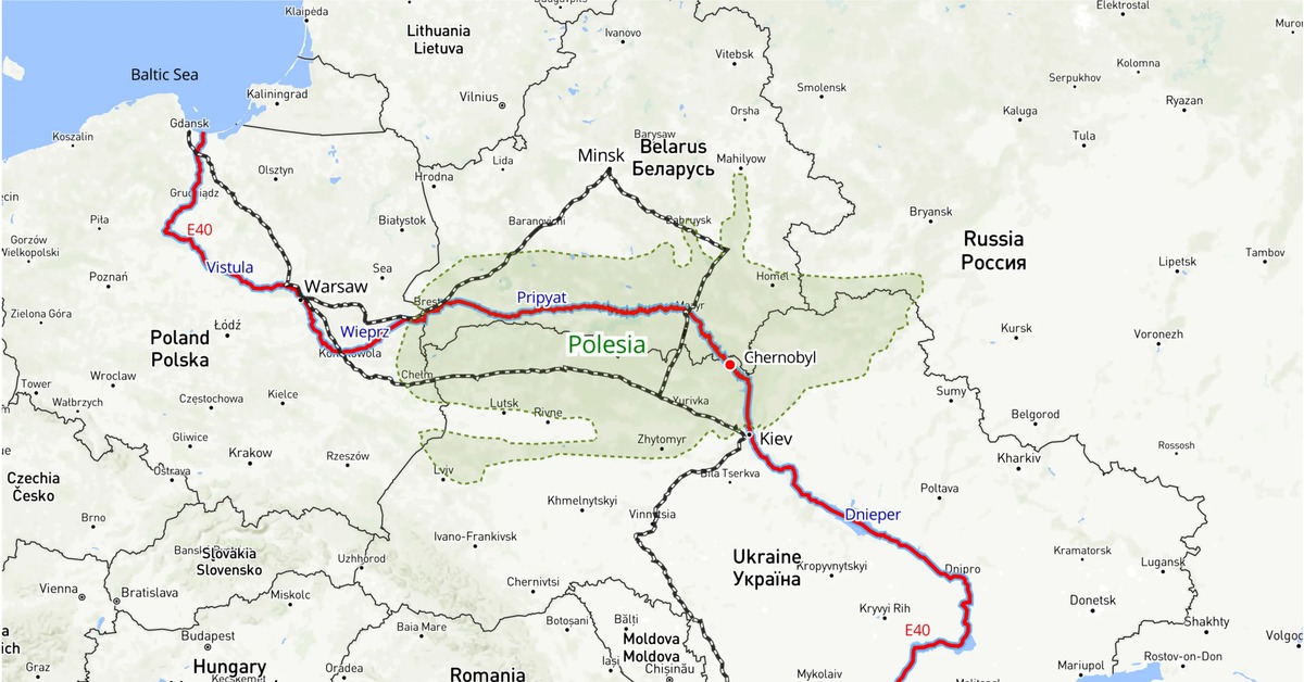 Черное море днепр. Водный путь е40 на карте. Маршрут е40 на карте. Речной путь е40. Висла и Днепр на карте.