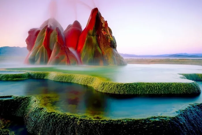 Гейзер Флай — как простая случайность обернулась чудом природы Природа, Гейзер, США, Невада, Яндекс Дзен, Видео, Длиннопост