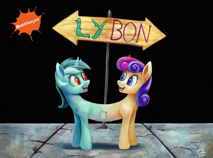 LyBon My Little Pony, Lyra Heartstrings, Bon Bon, MLP Crossover, Tsitra360
