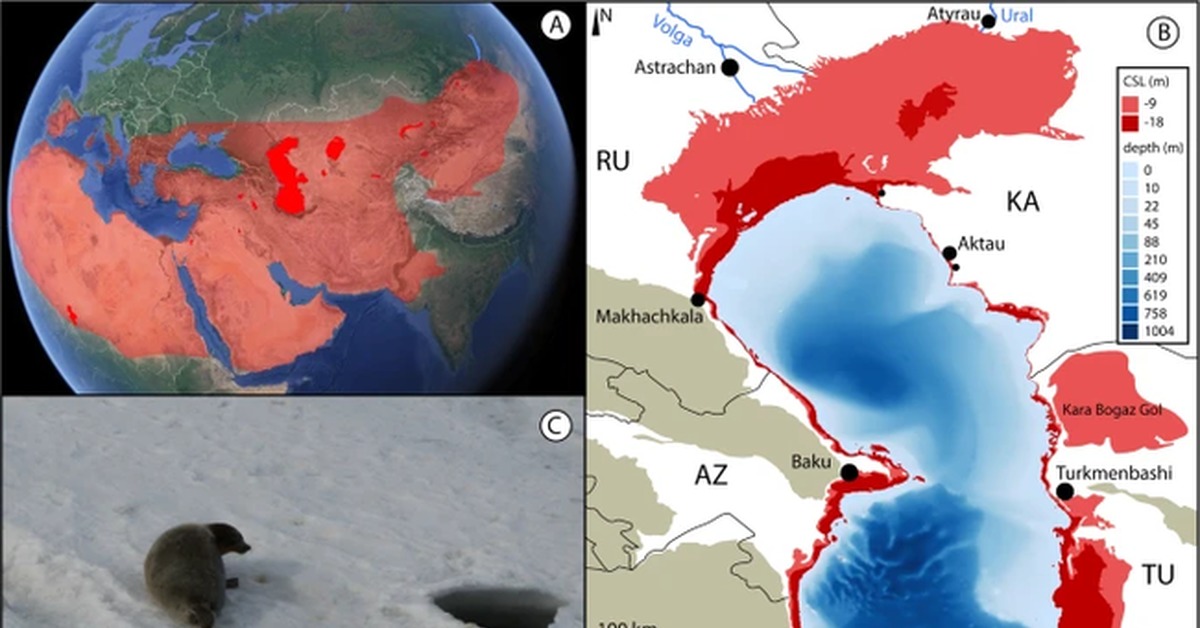 Какая глубина каспийского моря