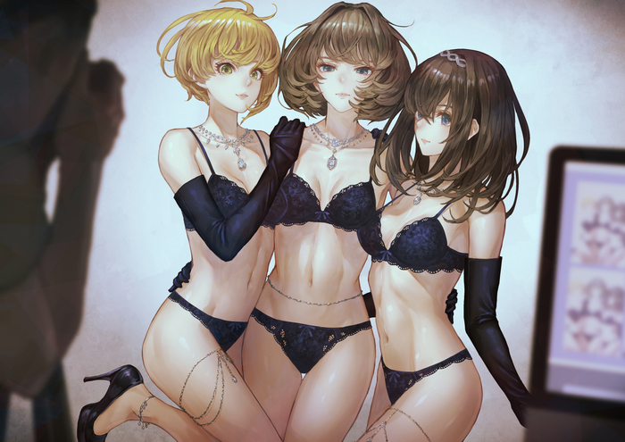 Idolmaster Cinderella Girls , , Anime Art, Idolmaster, Idolmaster Cinderella Girls, Sagisawa Fumika, Takagaki Kaede, Miyamoto Frederica, ,  ,  , , , , ,  ,  , Kaoming (Shibu11), 