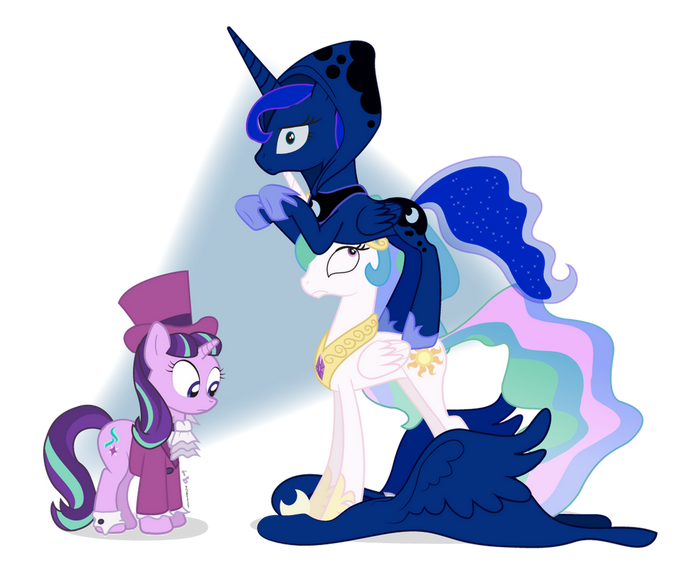 ! My Little Pony, Princess Luna, Princess Celestia, Starlight Glimmer, Snowfall Frost, Spirit of Hearths Warming, Dm29