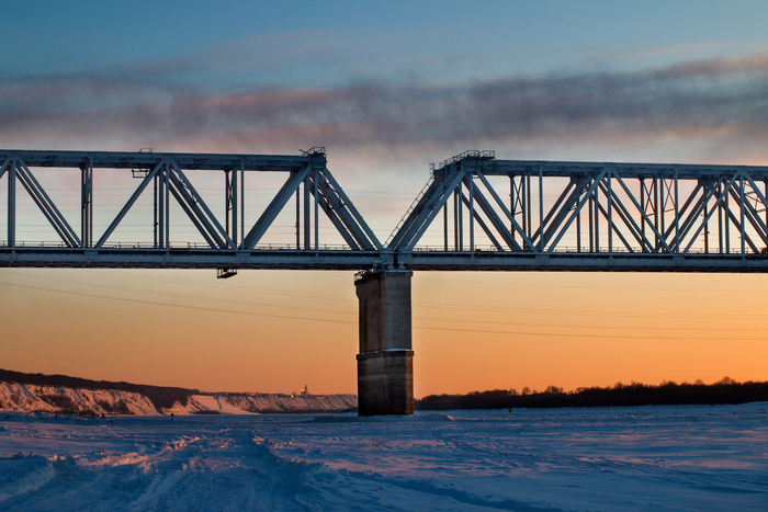 Через замерзший Иртыш Мост, Иртыш, Тобольск, Пейзаж, Фотография, Начинающий фотограф, Canon 70d, Длиннопост