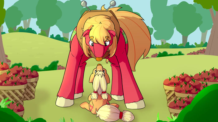Blep-off My Little Pony, Big Macintosh, Applejack, Blep, Fuzzypones