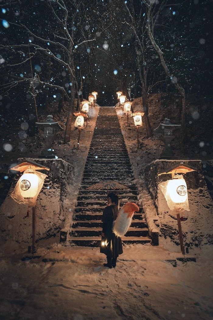 Зимний вечер в Японии
