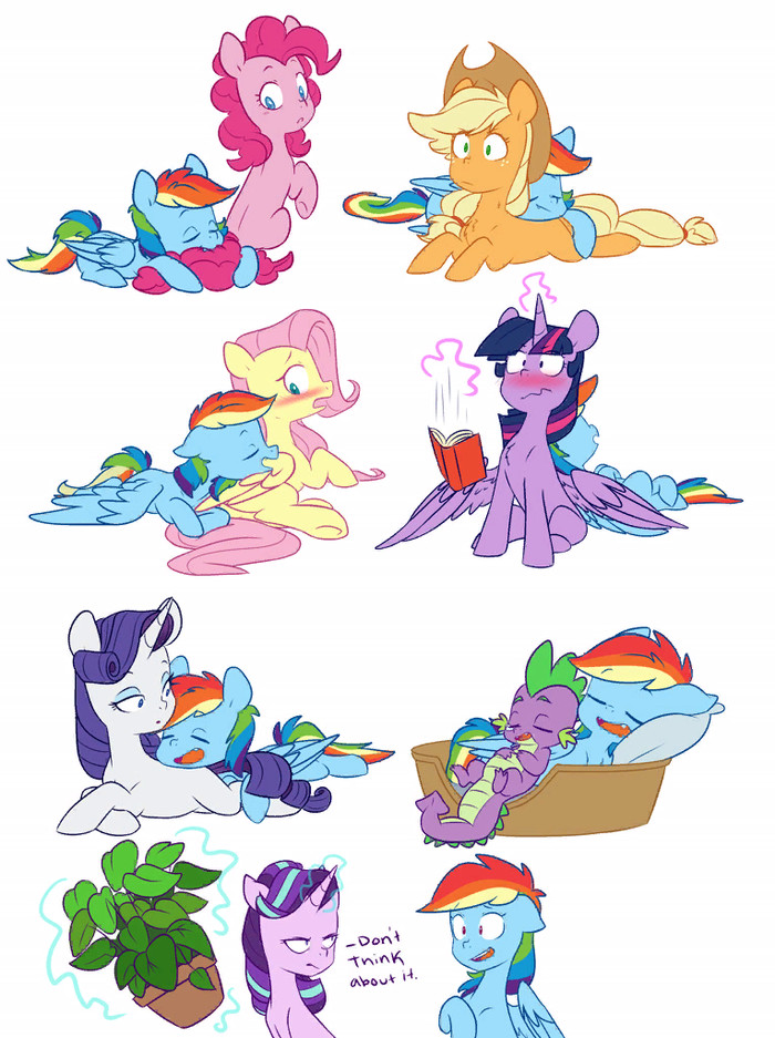   My Little Pony, Rainbow Dash, Twilight Sparkle, Rarity, Applejack, Pinkie Pie, Starlight Glimmer, Spike, Fluttershy, Doodle-mark