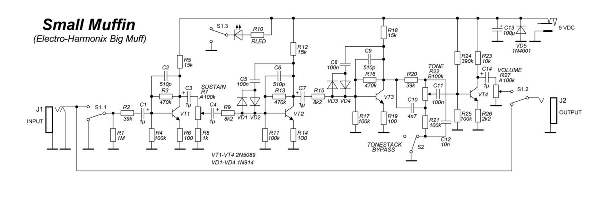 Схема bass big muff
