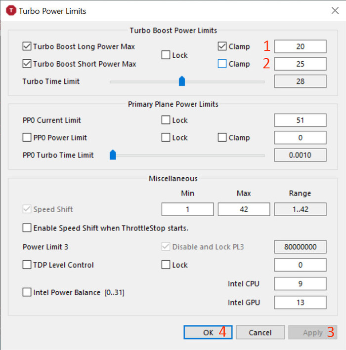 Настройка power limit в bios