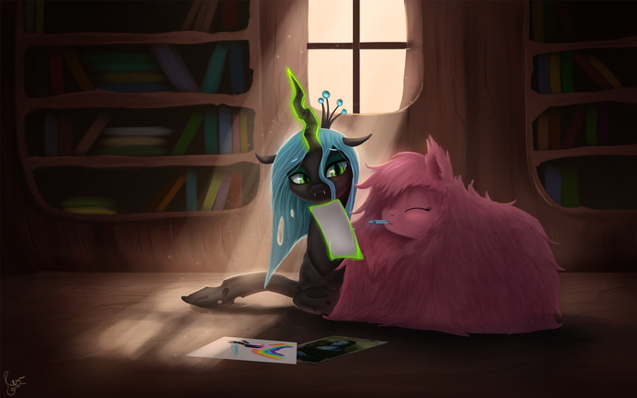 Let's Draw My Little Pony, Queen Chrysalis, Fluffle Puff, Original Character, Ph0t0n0k0