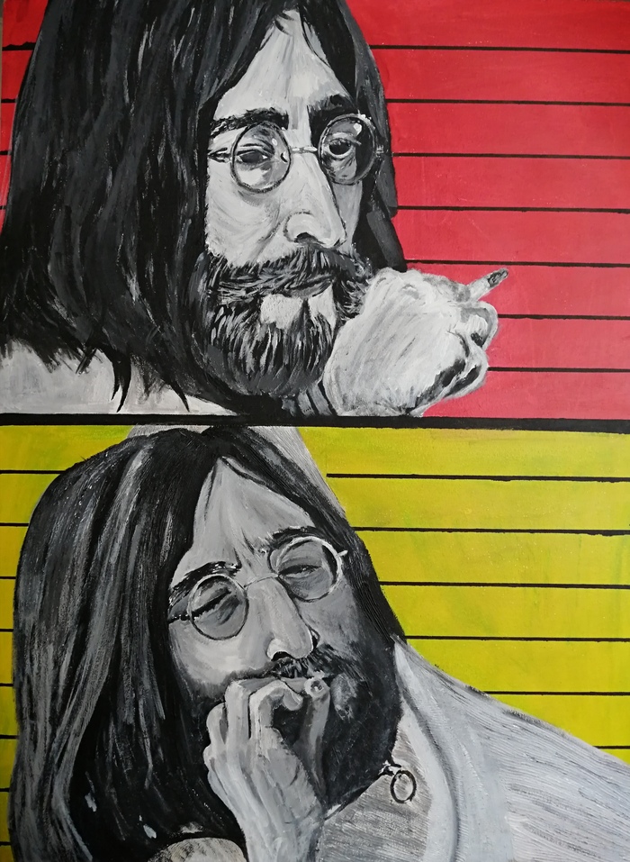 Двойной портрет Джона Леннона. Акрил