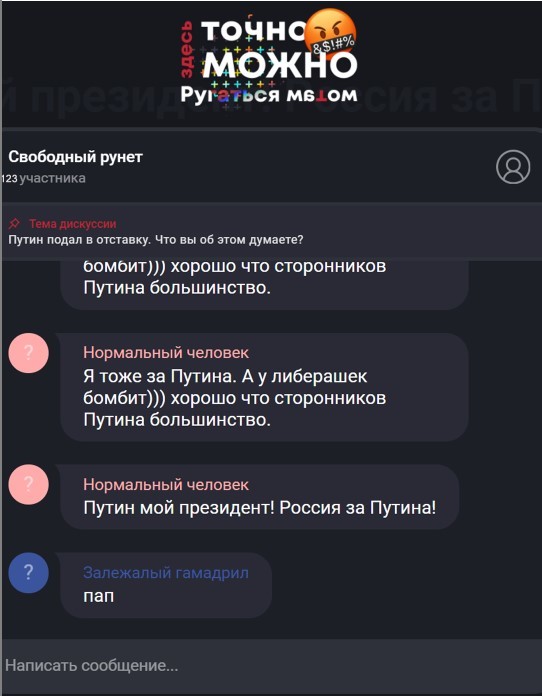 Лол)) прогеры запилили свой чатик-сайт для мата