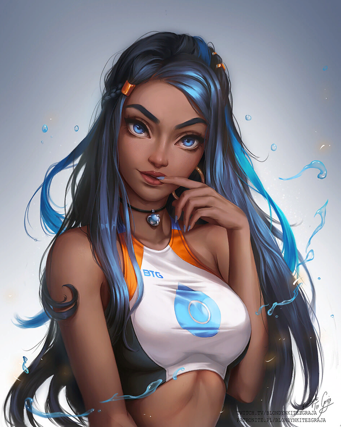  Nessa, Pokemon Sword and Shield, , Anime Art, , Blondynkitezgraja