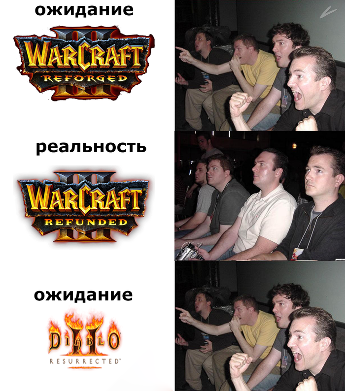        Warcraft 3, Warcraft 3 Reforged, Diablo II, Diablo II: Resurrected