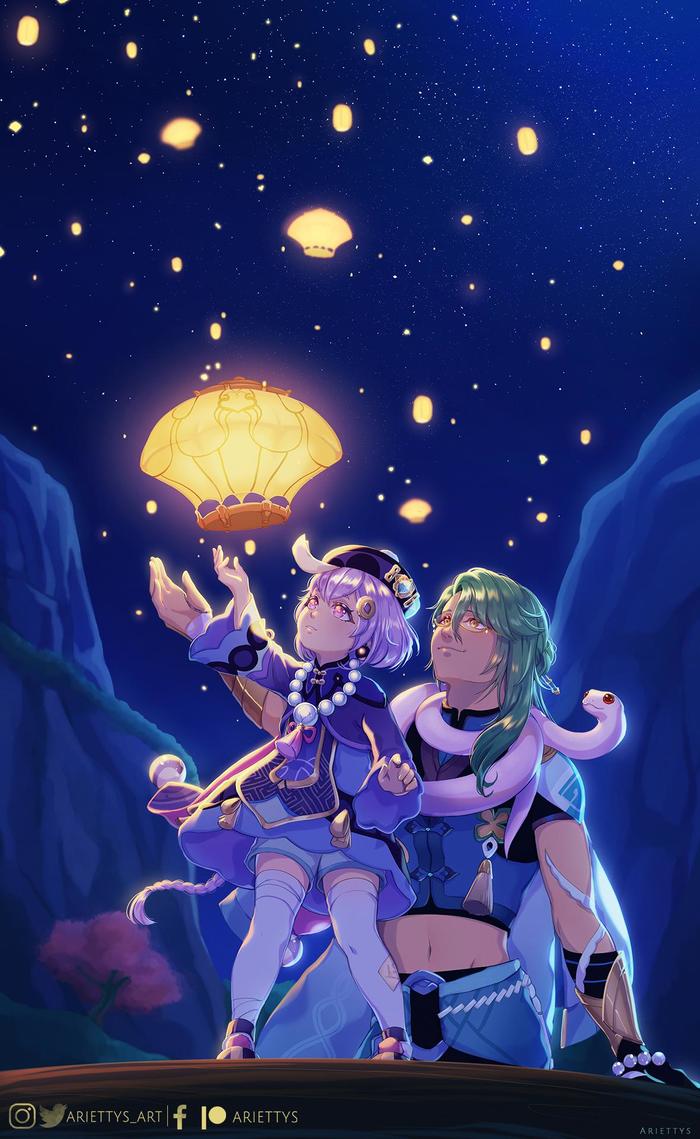    Genshin Impact, Qiqi (Genshin Impact), Anime Art,   , Baizhu