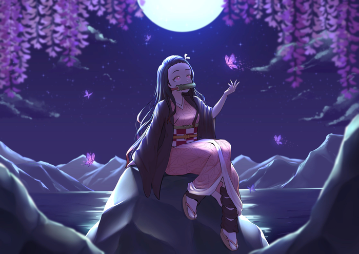   Kimetsu No Yaiba, Nezuko Kamado, Anime Art, 