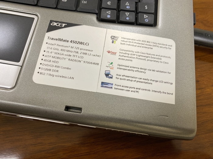 ACER TravelMate 4502 - апгрейд 17-летнего ноутбука Ziksus, Компьютерное железо, Старое железо, Ноутбук, Ретро, Windows XP, Windows 7, Длиннопост