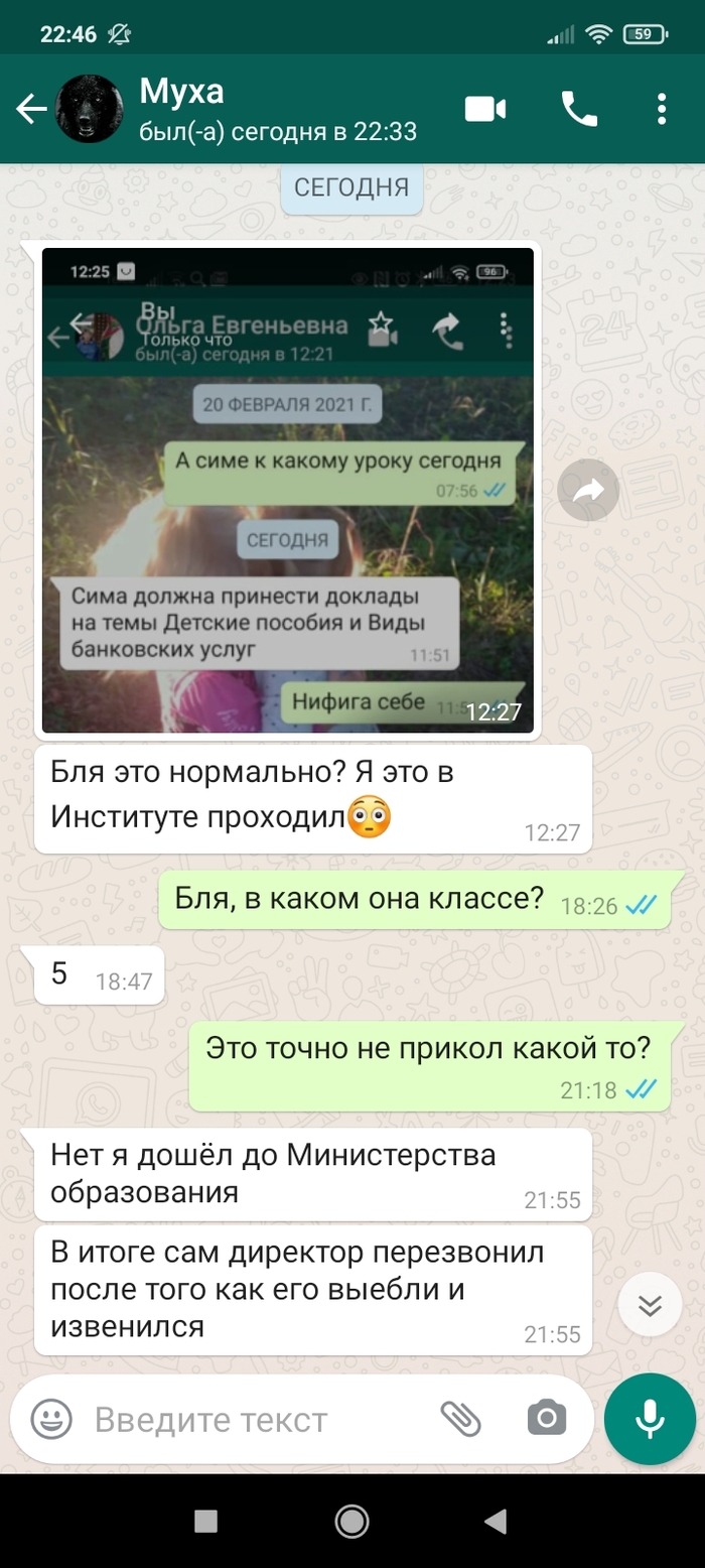 Про образование Дети, Длиннопост, Переписка, WhatsApp, Мат, Школа, Негатив