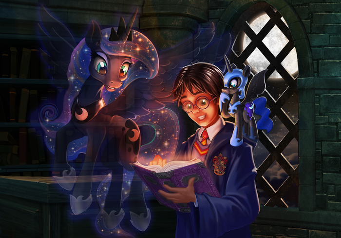 The Wizard and the Lonely Princess My Little Pony, Ponyart, MLP Crossover, Princess Luna,  , Harwicks-art, Nightmare Moon