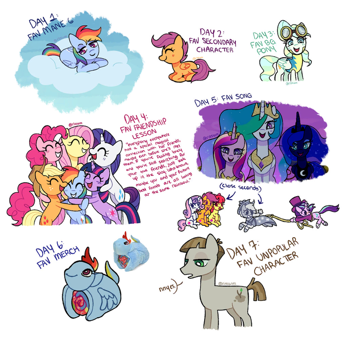   My Little Pony, Mane 6, Scootaloo, Princess Luna, Princess Celestia, Princess Cadance, Starlight Glimmer