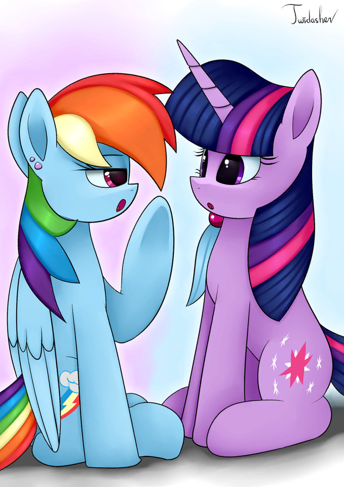    My Little Pony, Twilight Sparkle, Rainbow Dash, MLP Lesbian, 