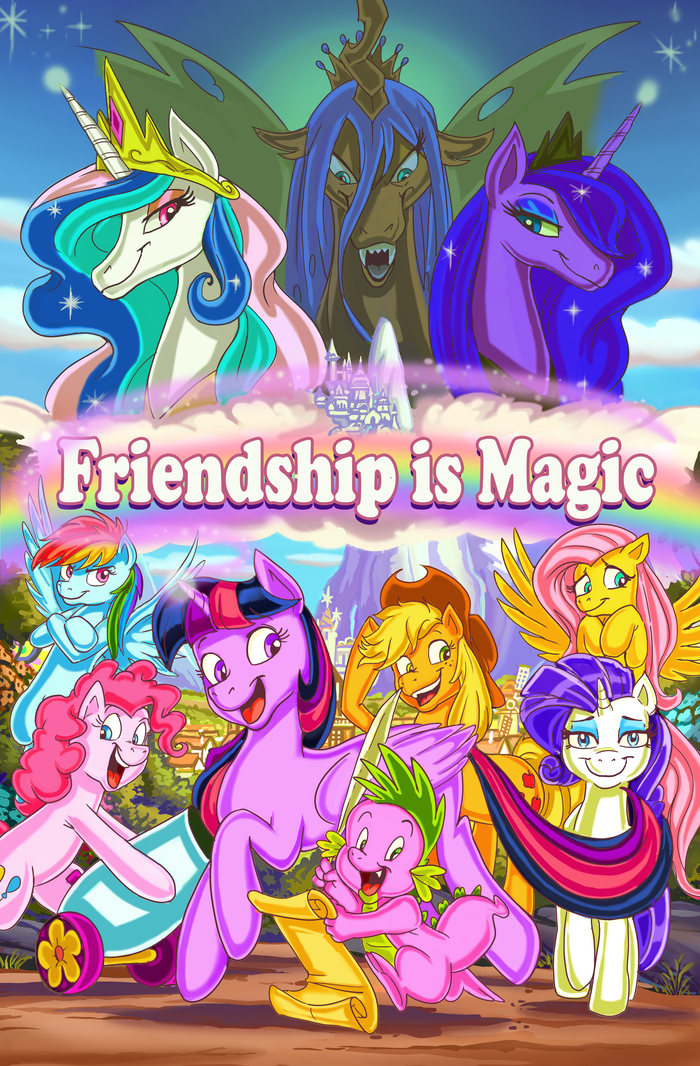 Magic as old as time My Little Pony, Princess Celestia, Queen Chrysalis, Princess Luna, Mane 6, Spike, Jowybean