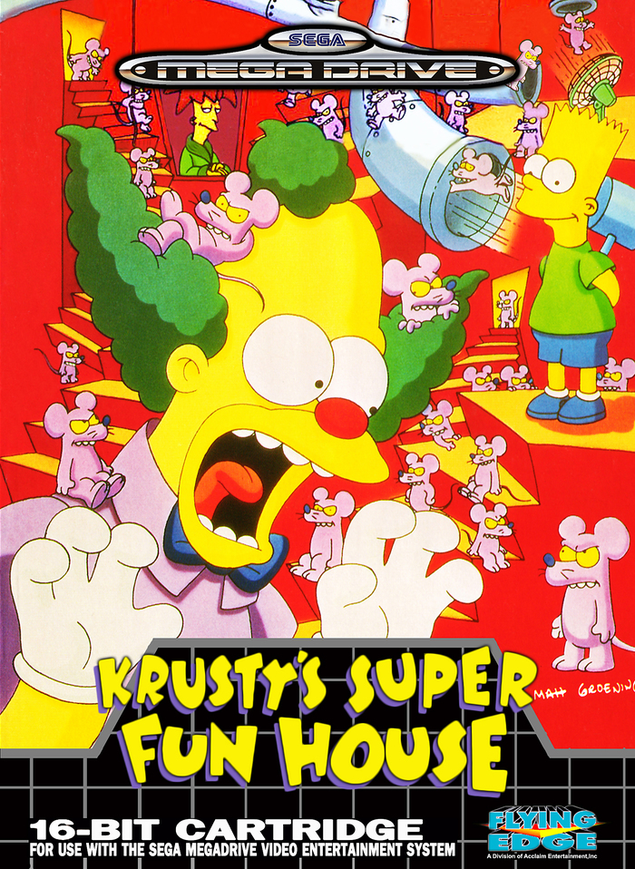    "Krusty's super fun house" 1992 . (SEGA, SNES) 90-,  90-,   90, Sega, Sega Mega Drive, SNES, -, , , 