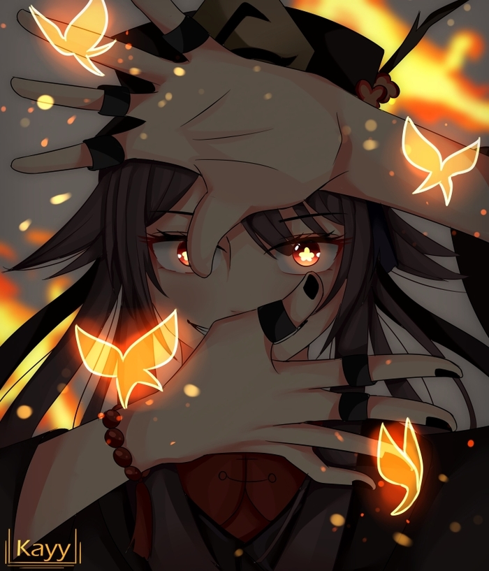   Anime Art, , Hu Tao (Genshin Impact), Genshin Impact