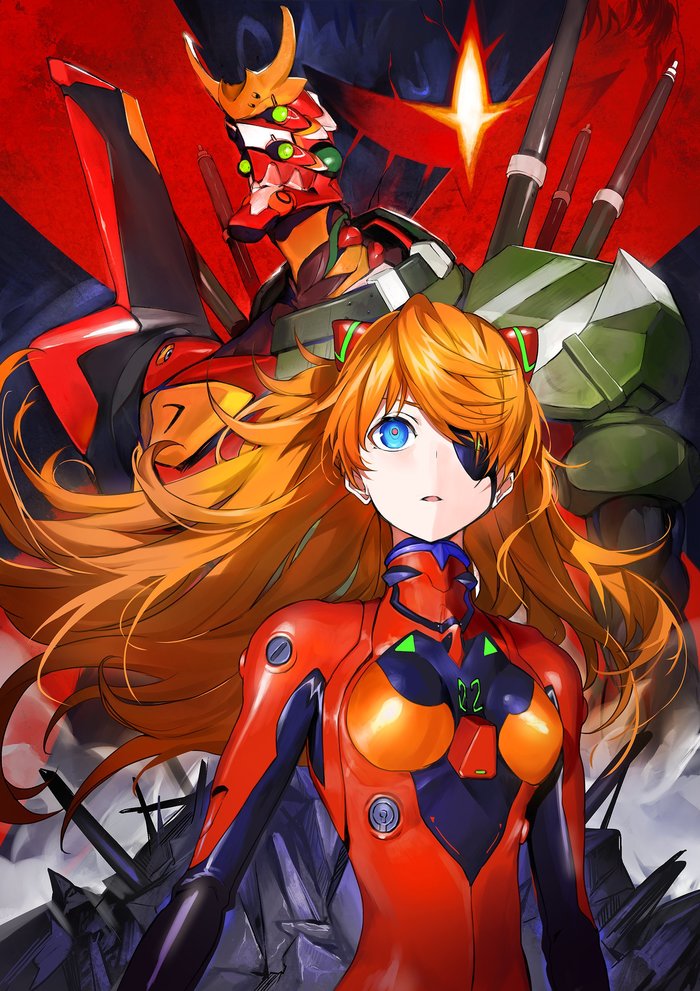 Asuka , Anime Art, Asuka Langley, Evangelion, Eva 02, , , Bodysuit