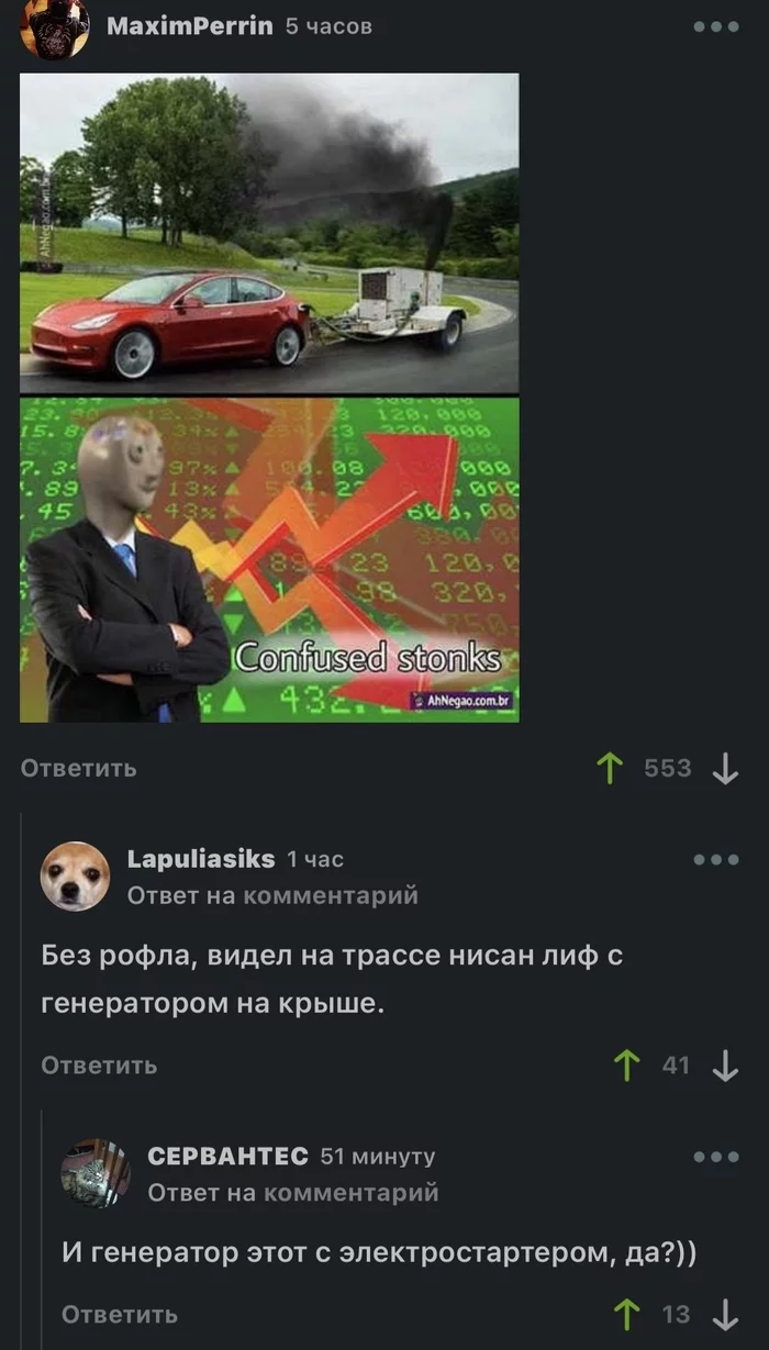 Современные проблемы  требуют современных решений Комментарии на Пикабу, Юмор, Электромобиль, Технологии, Длиннопост