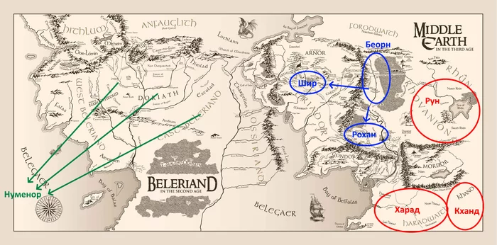 Карта толкиена сильмариллион