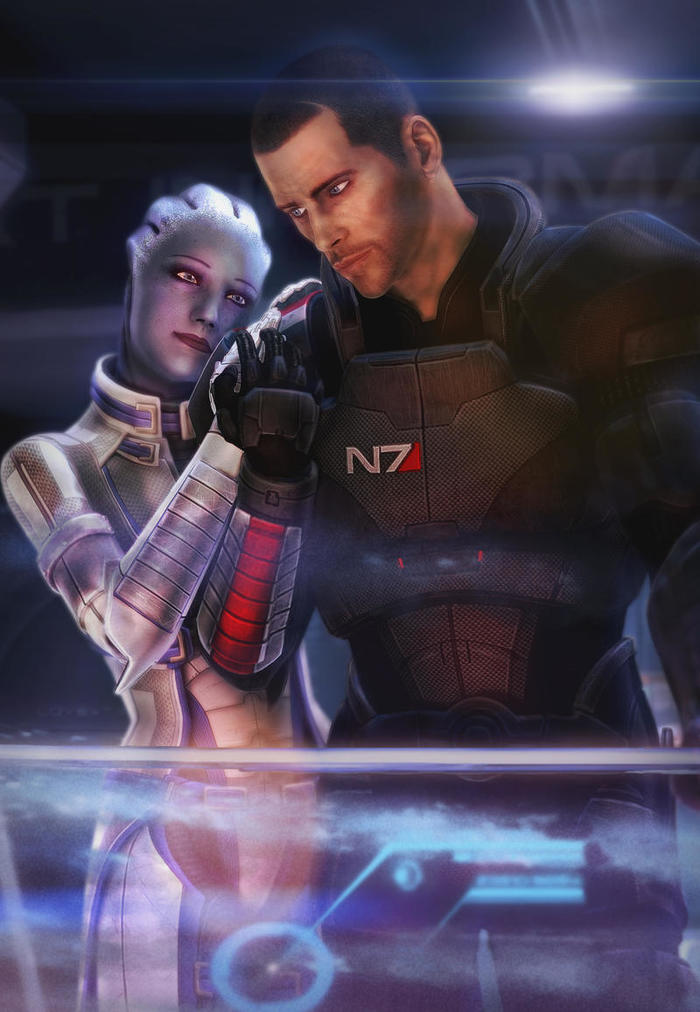 Liara and male shepard Mass Effect, ,  , 