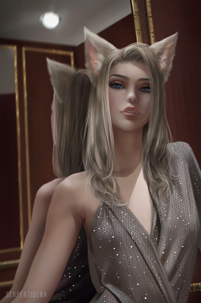 Ahri , League of Legends, KDA, Ahri, , Animal Ears, Serpentigena