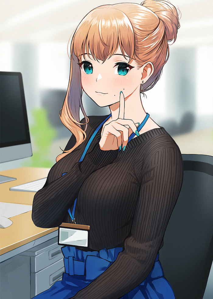 Office lady , , Anime Art, Original Character, , , , Doshimash0