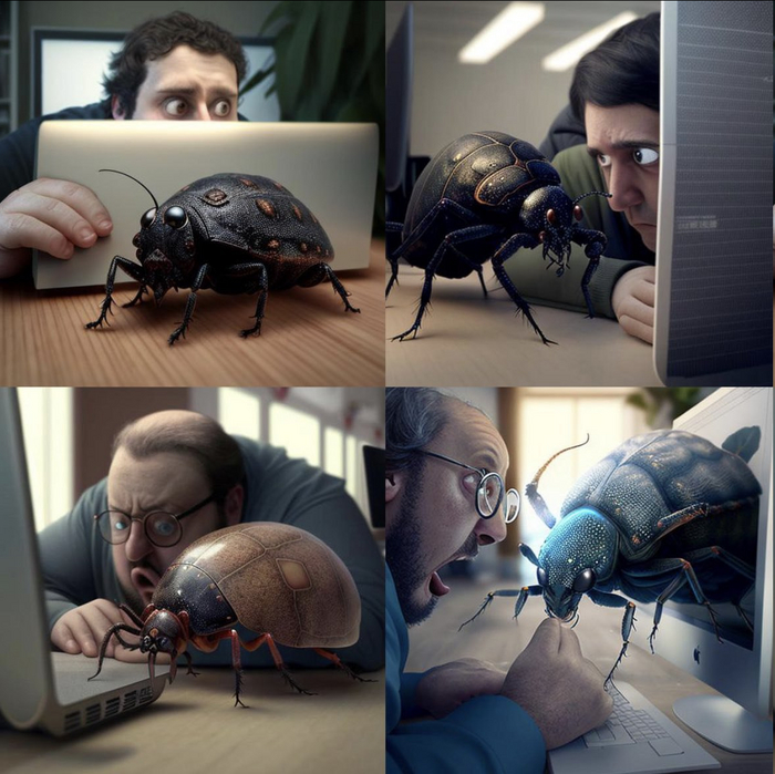 Нейросеть нарисовала картину "Разработчик обнаружил баг"