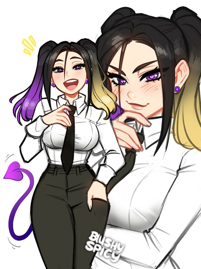 Office LadySuccubus Anime Art, ,  , , , Blushypixy, Office lady