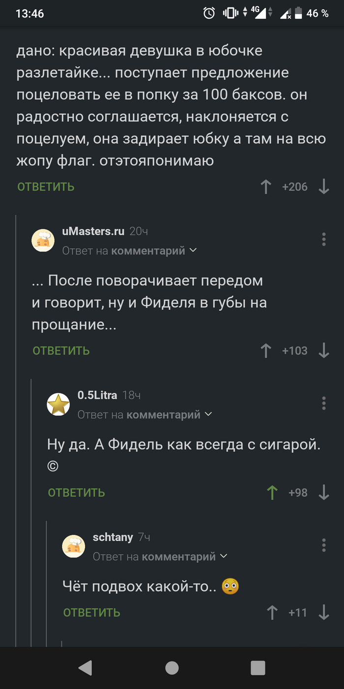 Фидель с сигарой (комменты на пикабу)