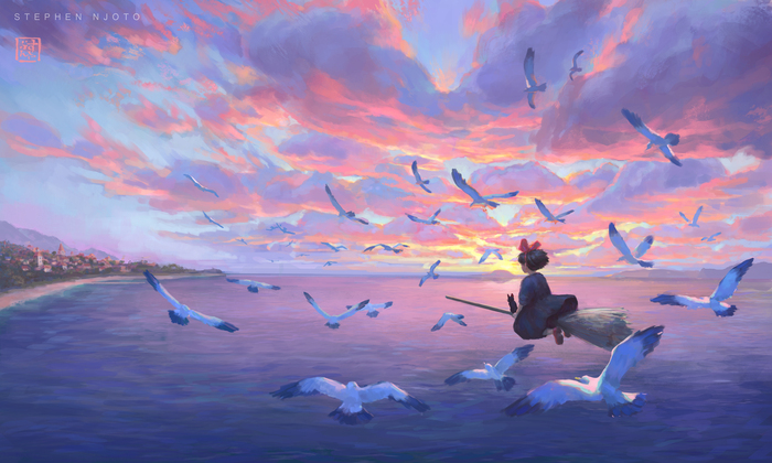 Kiki's delivery service , ,   , Kiki, Jiji, Anime Art