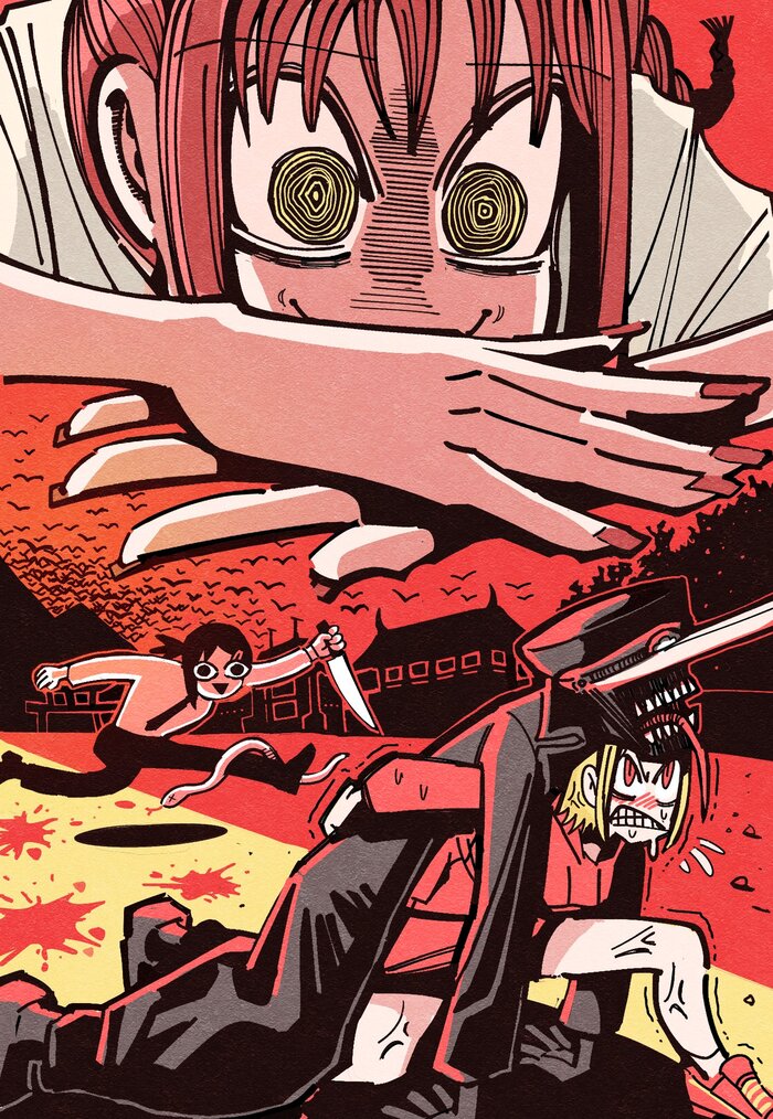  9  - , Anime Art, , Chainsaw Man