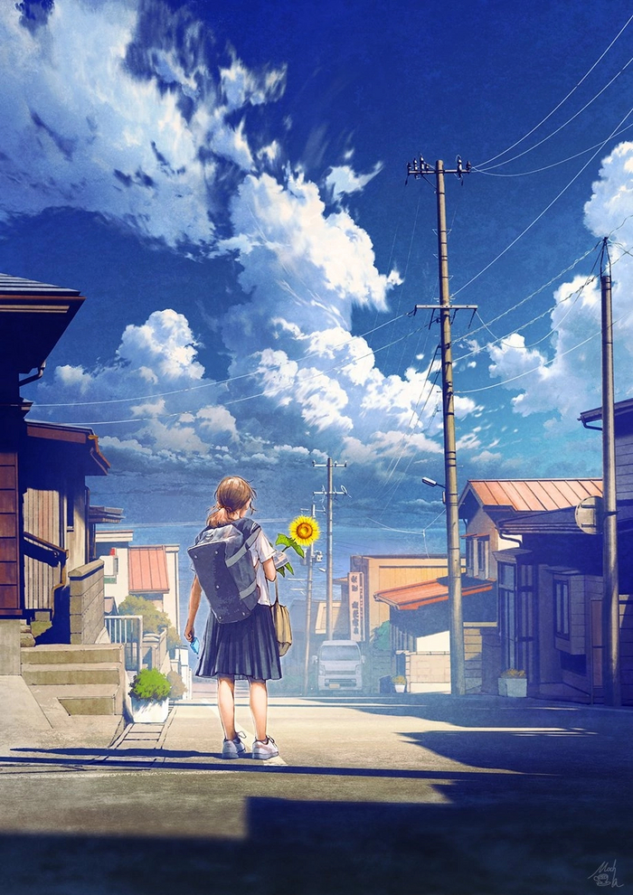 По дороге домой Арт, Аниме, Anime Art, Original Character, Mocha