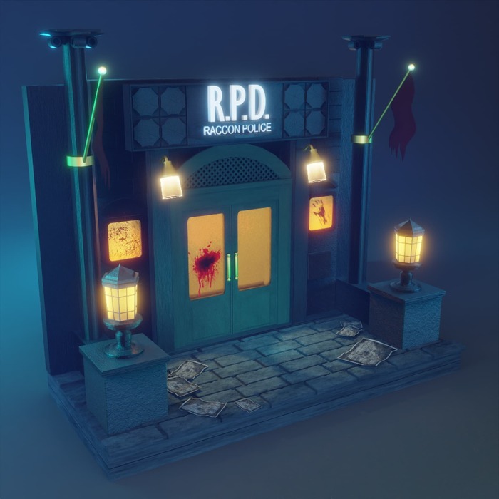 Resident Evil | Low poly | Diorama | Blender 3d Resident Evil, Blender, Low poly, Cycles, 3D