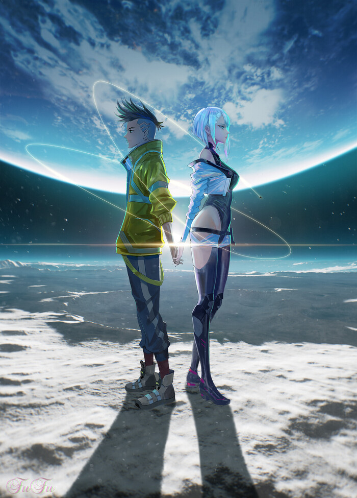 I'll Take You to the Moon , Anime Art, , , Cyberpunk: Edgerunners, Lucy (Edgerunners), David Martinez, 