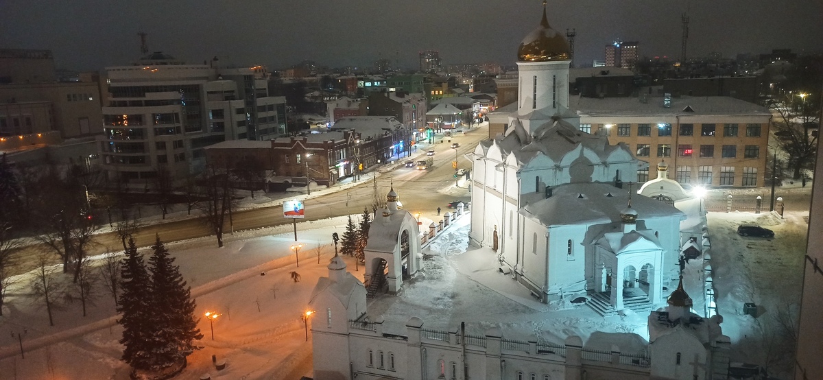 Павлодар Церковь ночь