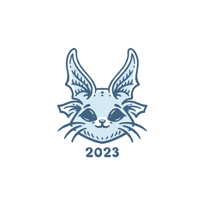 Новогодний логотип к 2023) Дизайн, Логотип, Креатив, Новый год, Кролик, Арт, Идея