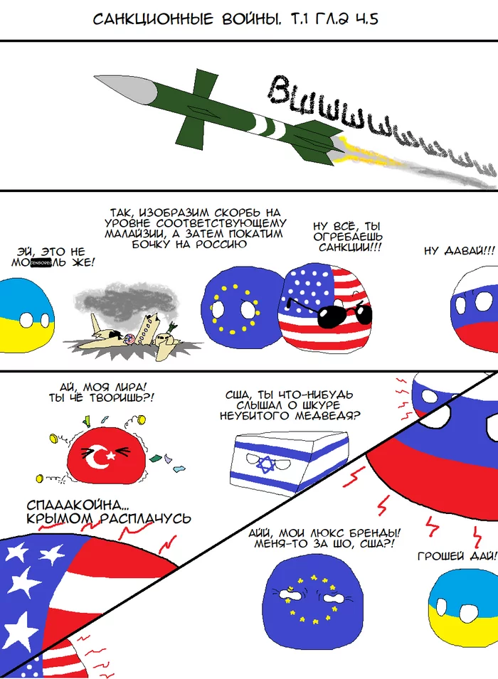 Санкционные войны том 1, глава 2, часть 5 Политика, Scd, Boeing mh17, Countryballs, Картинка с текстом, Комиксы, Санкции