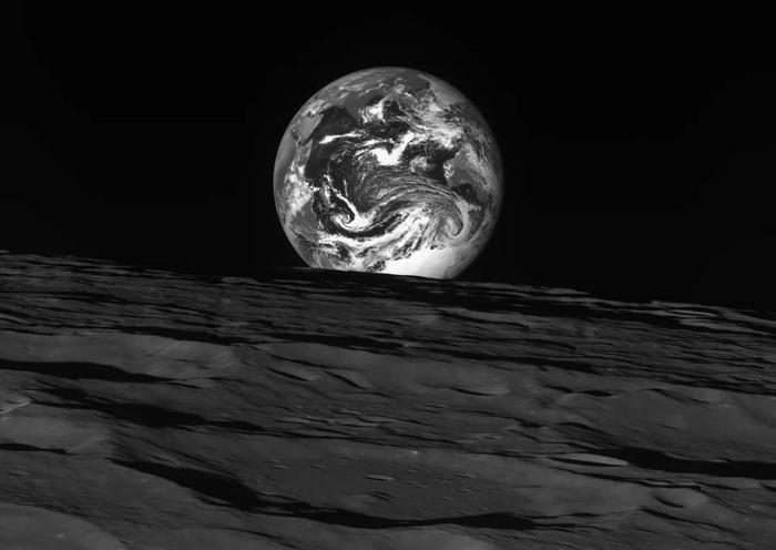 Фотография Земли южнокорейского беспилотного лунного орбитального аппарата "Данури" Луна, Космос, Земля, Наука, Фотография