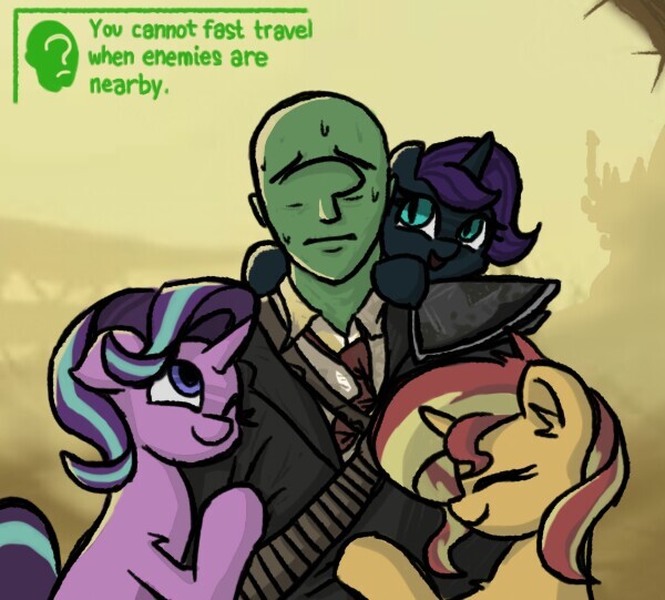 "     ,    " My Little Pony, Starlight Glimmer, Sunset Shimmer, Original Character, Anon, Fallout