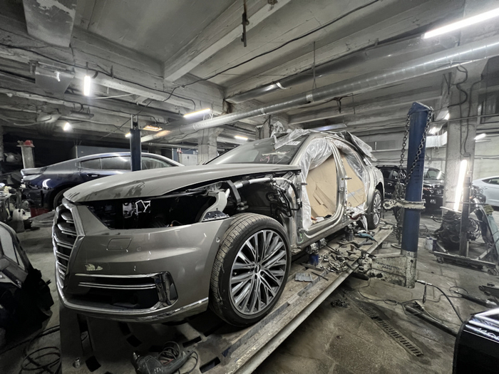 11. Хламопремиум из США или каково это воскрешать тотал) Audi, Премиум, Ремонт, А8, Восстановление, Ремонт авто, Длиннопост